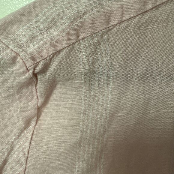 Untuckit Kathryn Women Size 2 Linen Blend Button Front Long Sleeve Shirt Pink - Picture 4 of 11
